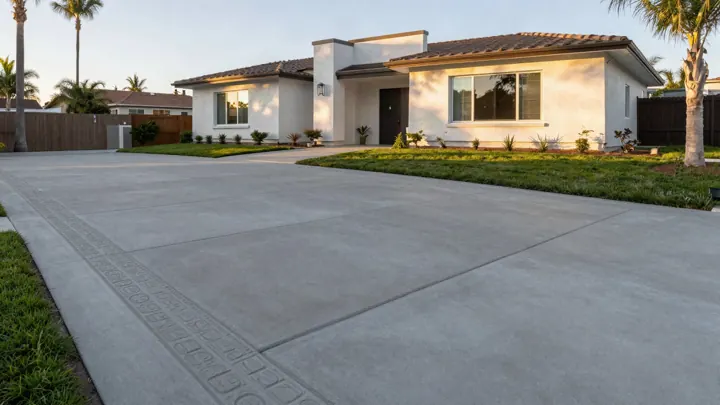 New concrete driveway