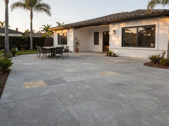 Stamped concrete patio