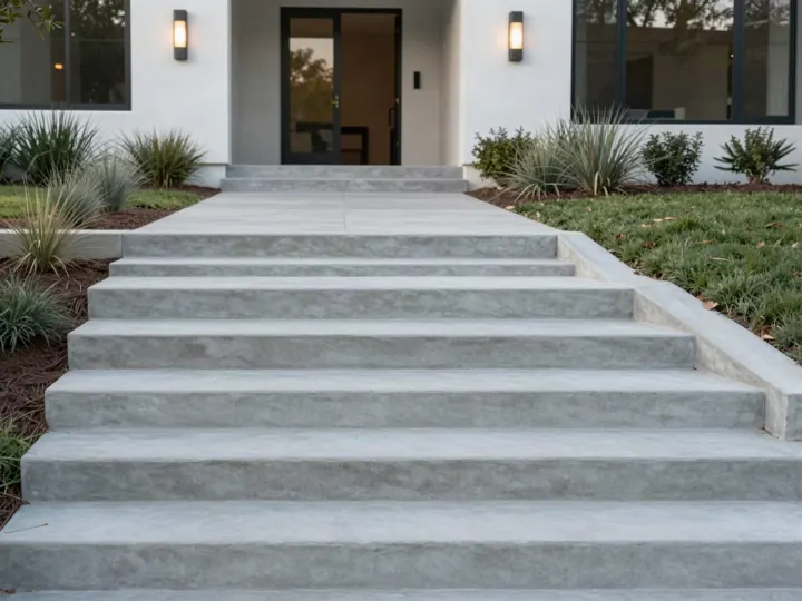 Concrete steps and walkway